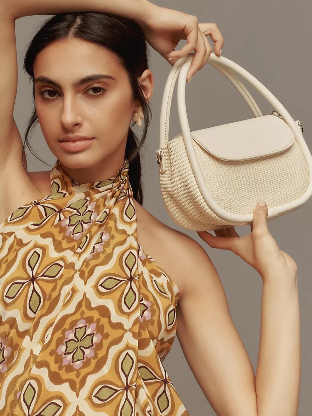 Anthrpologie Day-to-Night Raffia Handbag